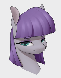 Size: 2260x2876 | Tagged: safe, artist:aquaticvibes, imported from derpibooru, maud pie, earth pony, pony, bust, female, looking at you, mare, portrait, simple background, solo, white background