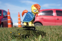 Size: 4608x3072 | Tagged: safe, artist:dingopatagonico, imported from derpibooru, sunburst, pony, irl, photo, solo, tank (vehicle), toy