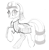 Size: 1180x1208 | Tagged: safe, artist:hattsy, somnambula, pegasus, pony, clothes, female, mare, monochrome, rearing, simple background, smiling, solo, wings