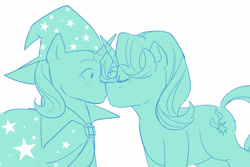 Size: 2048x1367 | Tagged: safe, artist:getmoneyghoul, imported from derpibooru, starlight glimmer, trixie, female, lesbian, shipping, simple background, startrix, white background
