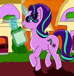 Size: 2170x2212 | Tagged: safe, artist:shiro01, imported from derpibooru, starlight glimmer, pony, unicorn, coffee, glowing, glowing horn, horn, magic, magic aura, morning, solo, telekinesis