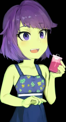 Size: 384x704 | Tagged: safe, editor:luckreza8, imported from derpibooru, victoria, human, equestria girls, ai content, ai generated, anime, black background, female, generator:pinegraph, happy, simple background, solo