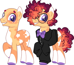 Size: 3352x2941 | Tagged: safe, artist:kurosawakuro, imported from derpibooru, oc, oc only, earth pony, pony, base used, body markings, bowtie, clothes, coat markings, colored hooves, dot eyebrows, earth pony oc, facial markings, freckles, glasses, magical lesbian spawn, magical threesome spawn, male, offspring, parent:applejack, parent:cheese sandwich, parent:twilight sparkle, parents:cheesejack, parents:twicheese, parents:twicheesejack, parents:twijack, purple eyes, raised hoof, shirt, simple background, socks (coat markings), solo, stallion, transparent background