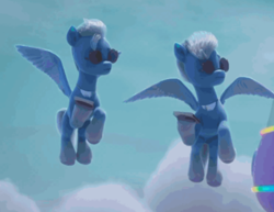 Size: 2048x1579 | Tagged: safe, imported from derpibooru, screencap, pegasus, pony, spoiler:g5, spoiler:winter wishday, cropped, flying, g5, my little pony: make your mark, my little pony: make your mark chapter 3, sunglasses, unnamed character, unnamed pony, winter wishday