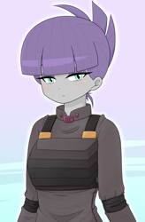 Size: 1457x2224 | Tagged: safe, alternate version, artist:batipin, imported from derpibooru, maud pie, human, equestria girls, the cutie re-mark, alternate hairstyle, alternate timeline, apocalypse maud, armor, breastplate, breasts, busty maud pie, crystal war timeline, female, solo