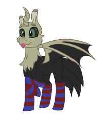 Size: 1442x1674 | Tagged: safe, artist:thatonefluffs, imported from derpibooru, oc, oc only, original species, :p, advertisement, clothes, commission, commission info, eyebrows, fluffy, simple background, socks, solo, striped socks, tongue out, transparent background