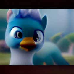 Size: 1024x1024 | Tagged: safe, imported from derpibooru, gallus, griffon, ai content, ai generated, g4, g4 to g5, g5, g5 movie accurate, generation leap, generator:craiyon, head shot, male, my little pony: a new generation, open mouth, solo, tree