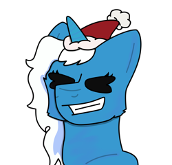 Size: 6256x6000 | Tagged: safe, artist:minenaox, imported from derpibooru, oc, oc only, oc:fleurbelle, alicorn, alicorn oc, christmas, eyes closed, female, hat, holiday, horn, mare, santa hat, simple background, solo, transparent background, wings