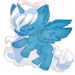 Size: 4096x4096 | Tagged: safe, artist:wolfiefoxxo, imported from derpibooru, oc, oc only, oc:fleurbelle, alicorn, alicorn oc, bow, cheek fluff, chibi, cute, female, flying, hair bow, horn, mare, simple background, smiling, solo, transparent background, wings