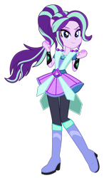 Size: 1024x1756 | Tagged: safe, artist:ajosterio, imported from derpibooru, starlight glimmer, human, equestria girls, legend of everfree, alternate hairstyle, alternate universe, boots, clothes swap, crystal guardian, high heel boots, ponied up, shoes, simple background, solo, transparent background