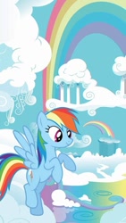Size: 540x960 | Tagged: safe, imported from derpibooru, rainbow dash, pony, phone wallpaper, rainbow, solo, wallpaper