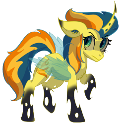 Size: 422x433 | Tagged: safe, artist:brybrychan, imported from derpibooru, spitfire, changeling, pony, changelingified, eyelashes, female, mare, simple background, solo, species swap, spread wings, transparent background, wings