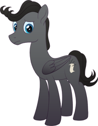 Size: 1200x1536 | Tagged: safe, artist:crystalightrocket, imported from derpibooru, oc, oc:greywind, pegasus, pony, derpibooru community collaboration, 2023 community collab, male, pegasus oc, sad, simple background, solo, stallion, transparent background, wings