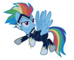 Size: 800x653 | Tagged: safe, artist:benpictures1, imported from ponybooru, rainbow dash, zapp, pegasus, pony, power ponies (episode), cute, dashabetes, female, mare, power ponies, simple background, solo, transparent background, vector