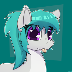 Size: 2500x2500 | Tagged: safe, artist:monycaalot, imported from derpibooru, oc, oc only, oc:rikka, original species, pony, shark, shark pony, :p, alternate hairstyle, commission, cute, cute little fangs, fangs, female, icon, looking at you, solo, tongue out