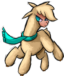 Size: 1781x2125 | Tagged: safe, artist:hitsuji, imported from derpibooru, oc, oc only, oc:shio (hitsuji), alpaca, them's fightin' herds, clothes, cloven hooves, community related, no pupils, scarf, simple background, solo, splash art, style emulation, tfh oc, transparent background