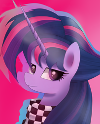 Size: 1300x1600 | Tagged: safe, artist:gentleshy, imported from derpibooru, twilight sparkle, alicorn, pony, alternate hairstyle, bust, punklight sparkle, solo, twilight sparkle (alicorn)