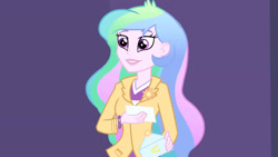 Size: 3072x1727 | Tagged: safe, imported from derpibooru, screencap, princess celestia, human, equestria girls, equestria girls (movie), female, principal celestia, smiling, solo