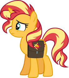 Size: 3000x3375 | Tagged: safe, artist:cloudy glow, imported from derpibooru, sunset shimmer, pony, unicorn, equestria girls, equestria girls series, forgotten friendship, bag, saddle bag, simple background, solo, transparent background, vector