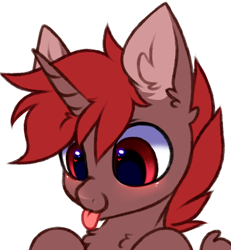 Size: 3000x3250 | Tagged: safe, artist:pesty_skillengton, imported from derpibooru, oc, oc only, oc:hardy, alicorn, pony, :p, alicorn oc, bust, cute, ear fluff, heart, heart eyes, horn, male, neck fluff, ocbetes, portrait, simple background, solo, sparkly eyes, stallion, sternocleidomastoid, tongue out, white background, wingding eyes, wings