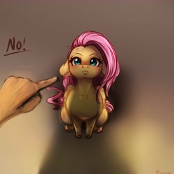 Size: 4000x4000 | Tagged: safe, artist:miokomata, imported from derpibooru, fluttershy, human, pegasus, pony, absurd resolution, angry, blushing, colored hooves, cross-popping veins, cute, emanata, female, floppy ears, freckles, freckleshy, frown, hand, looking at you, madorable, mare, no, offscreen character, pointing, scolding, shyabetes, sitting, solo focus, tears of anger, teary eyes
