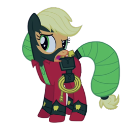 Size: 500x499 | Tagged: safe, artist:benpictures1, imported from ponybooru, applejack, mistress marevelous, earth pony, pony, power ponies (episode), confused, cute, female, jackabetes, mare, power ponies, simple background, solo, transparent background, vector