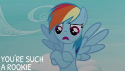 Size: 1920x1080 | Tagged: safe, edit, edited screencap, editor:quoterific, imported from derpibooru, screencap, rainbow dash, testing testing 1-2-3, solo