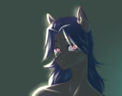 Size: 1280x1011 | Tagged: safe, imported from derpibooru, oc, oc only, oc:mattriel, anthro, earth pony, backlighting, earth pony oc, eye clipping through hair, eyebrows, eyebrows visible through hair, glowing, gradient background, looking at you, male, smiling, solo