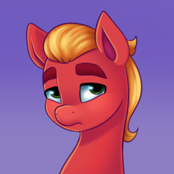 Size: 536x536 | Tagged: safe, artist:malarkey, imported from derpibooru, sprout cloverleaf, earth pony, pony, bust, daily sprout, doodle, g5, male, portrait, simple background, solo, stallion
