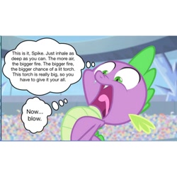 Size: 790x790 | Tagged: safe, edit, edited screencap, imported from derpibooru, screencap, spike, equestria games (episode), puffed chest, solo, speech bubble