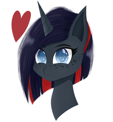 Size: 2740x2940 | Tagged: safe, artist:krymak, imported from derpibooru, pony, unicorn, crossover, female, floating heart, heart, horseland, scarlet (horseland), simple background, solo, white background