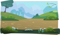 Size: 3341x1962 | Tagged: safe, alternate version, artist:linkitch, imported from derpibooru, .svg available, background, flower, hill, no pony, scenery, tree, vector