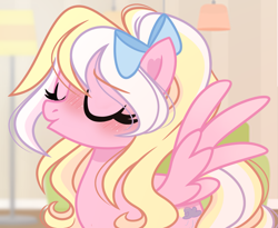 Size: 2349x1928 | Tagged: safe, artist:emberslament, imported from derpibooru, oc, oc:bay breeze, pegasus, pony, alternate hairstyle, cute, eyes closed, female, heart ears, mare, ocbetes, pegasus oc, solo