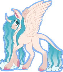 Size: 1280x1446 | Tagged: safe, artist:brybrychan, imported from derpibooru, oc, oc only, alicorn, pony, alicorn oc, blank flank, chest fluff, ear fluff, female, horn, mare, raised hoof, simple background, slim, solo, tall, thin, transparent background, unshorn fetlocks, wings