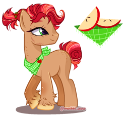 Size: 970x887 | Tagged: safe, artist:marihht, imported from derpibooru, oc, oc only, earth pony, pony, base used, earth pony oc, neckerchief, offspring, parent:big macintosh, parent:cherry jubilee, parents:cherrymac, simple background, solo, transparent background, unshorn fetlocks