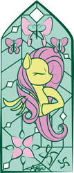 Size: 2511x5849 | Tagged: safe, artist:c.a.m.e.l.l.i.a, imported from derpibooru, fluttershy, pegasus, pony, simple background, solo, stained glass, stained glass window, transparent background, window