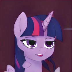 Size: 1024x1024 | Tagged: safe, imported from derpibooru, alicorn, pony, ai content, ai generated, g4, generator:thisponydoesnotexist, lidded eyes, not twilight sparkle, open mouth, solo, tumor, twilight sparkle (alicorn)