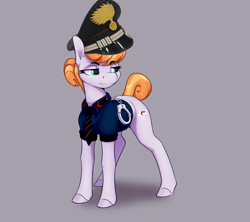 Size: 3080x2737 | Tagged: safe, artist:aquaticvibes, edit, editor:pizza split, imported from derpibooru, copper top, earth pony, pony, carabiniere, female, gray background, high res, italy, mare, police, simple background, solo