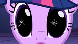 Size: 1280x720 | Tagged: safe, imported from derpibooru, screencap, twilight sparkle, pony, unicorn, friendship is magic, season 1, close-up, dilated pupils, female, looking at you, mare, open mouth, solo, unicorn twilight