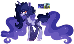 Size: 1686x1010 | Tagged: safe, artist:twilightpriincess, imported from derpibooru, princess luna, thunderlane, oc, alicorn, pony, alicorn oc, base used, female, horn, mare, offspring, parent:princess luna, parent:thunderlane, simple background, transparent background, wings