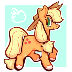 Size: 2048x2048 | Tagged: safe, artist:shrimpgumbie, imported from derpibooru, applejack, earth pony, pony, applejack's hat, cowboy hat, female, hat, looking at you, mare, simple background, solo