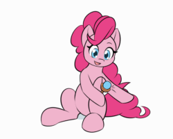 Size: 800x640 | Tagged: safe, artist:dstears, imported from derpibooru, pinkie pie, earth pony, pony, animated, ball, belly, bonk, cup, cute, diapinkes, eyes closed, female, game, gif, kendama, mare, open mouth, playing, ponk, simple background, solo, tongue out, toy, white background