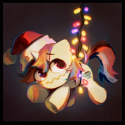 Size: 2000x2000 | Tagged: safe, artist:dearmary, imported from derpibooru, oc, oc only, pony, unicorn, commission, horn, solo, string lights, unicorn oc, ych result