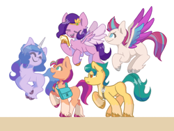 Size: 1440x1080 | Tagged: safe, artist:flower-black, imported from derpibooru, hitch trailblazer, izzy moonbow, pipp petals, sunny starscout, zipp storm, earth pony, pegasus, pony, unicorn, cellphone, female, g5, hitch trailblazer is not amused, male, mane five (g5), mane stripe sunny, mare, phone, royal sisters (g5), siblings, simple background, sisters, stallion, unamused, white background