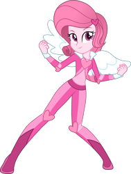 Size: 1828x2419 | Tagged: safe, artist:machakar52, artist:tanahgrogot, imported from derpibooru, oc, oc only, oc:annisa trihapsari, human, equestria girls, angelic wings, base used, code lyoko, female, fist, hair accessory, heart, hero, medibang paint, simple background, solo, transparent background, wings