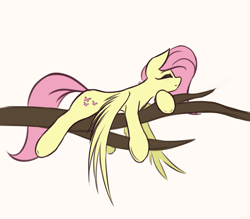 Size: 2259x1980 | Tagged: safe, artist:lu.de, imported from derpibooru, fluttershy, pegasus, pony, chest fluff, concave belly, eyes closed, female, high res, in a tree, lying down, mare, prone, simple background, sleeping, slim, solo, spread wings, thin, tree, tree branch, white background, wings, wings down