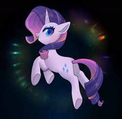 Size: 2200x2160 | Tagged: safe, artist:hosikawa, imported from derpibooru, rarity, pony, unicorn, abstract background, female, horn, looking at you, looking back, looking back at you, mare, open mouth, solo