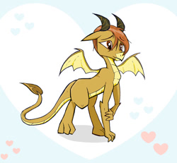 Size: 930x859 | Tagged: safe, artist:sallycars, imported from derpibooru, ocellus, dragon, cute, diaocelles, disguise, disguised changeling, dragon ocellus, dragoness, female, heart, legitimately amazing mspaint, ms paint, shy, solo