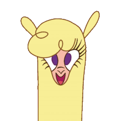 Size: 720x720 | Tagged: safe, artist:kysvil_xoxo, imported from derpibooru, alpaca, them's fightin' herds, animated, blinking, community related, cute, female, headbob, paprika (tfh), paprikadorable, simple background, smiling, solo, transparent background