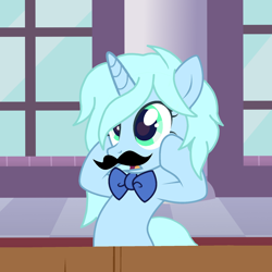 Size: 4096x4096 | Tagged: safe, artist:foxyfell1337, imported from derpibooru, oc, oc:ice diamond, pony, unicorn, base used, fake moustache, female, horn, mare, solo, unicorn oc